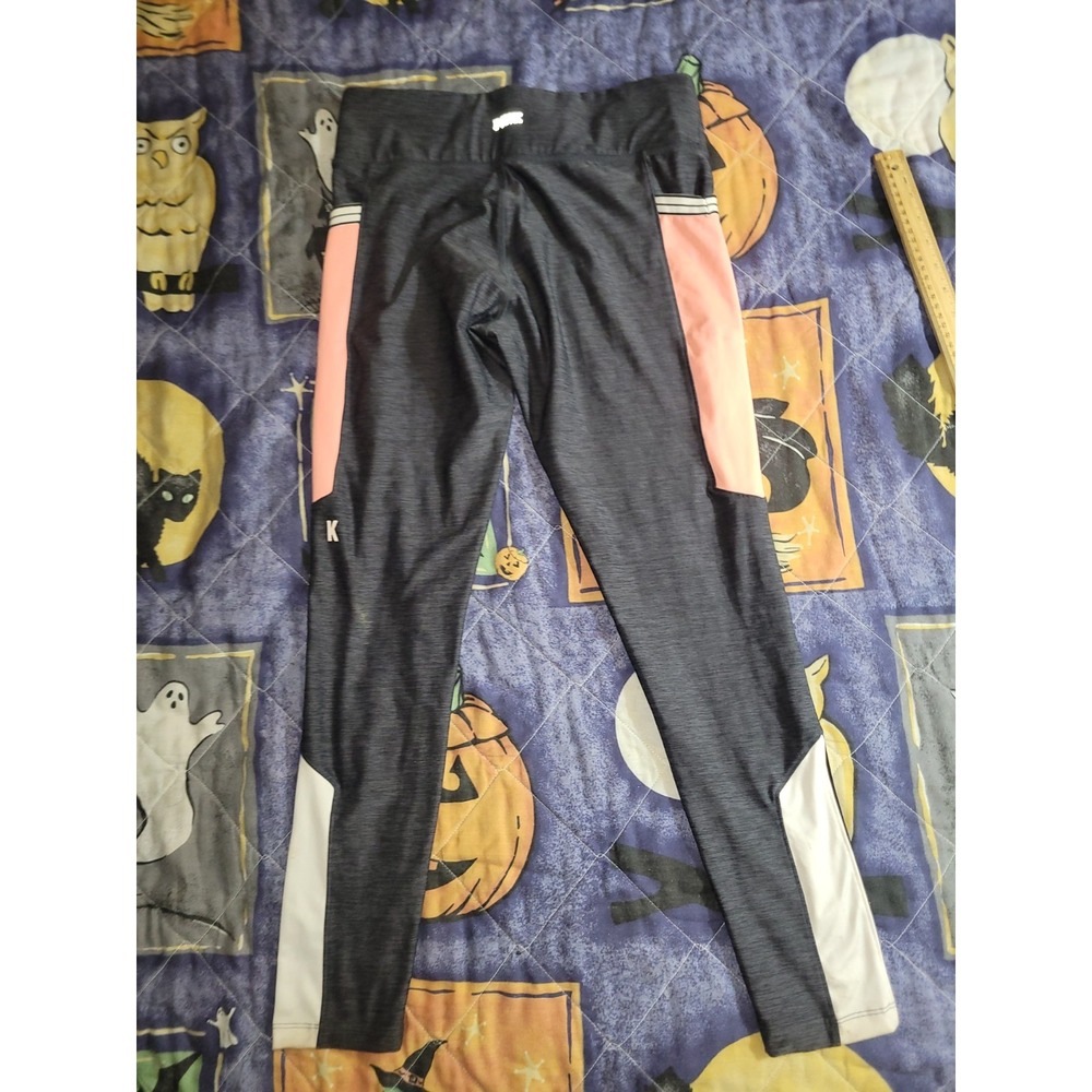 Victoria Secret Stretch Leggings Gray Pink White Pockets Women's Medium - Picture 9 of 13